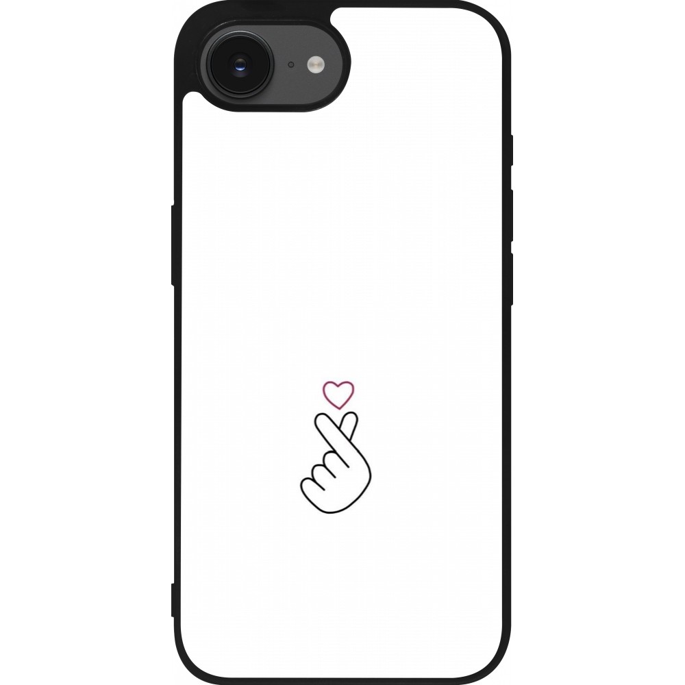 Coque iPhone 16e - Silicone rigide noir Valentine 2024 heat by Millennials