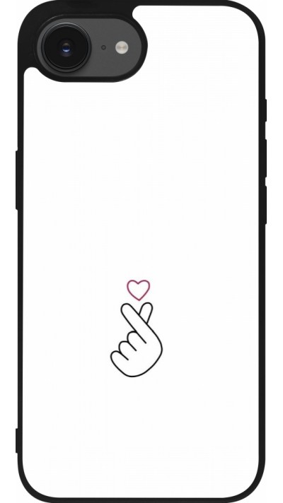 Coque iPhone 16e - Silicone rigide noir Valentine 2024 heat by Millennials
