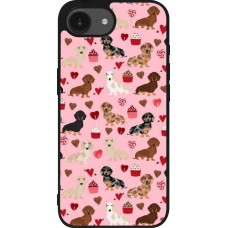 iPhone 16e Case Hülle - Silikon schwarz Valentine 2024 puppy love