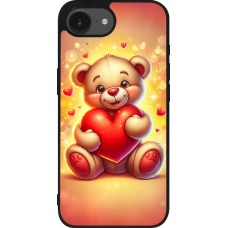 iPhone 16e Case Hülle - Silikon schwarz Valentin 2024 Teddy Liebe