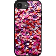 iPhone 16e Case Hülle - Silikon schwarz Valentin 2025 Konfetti
