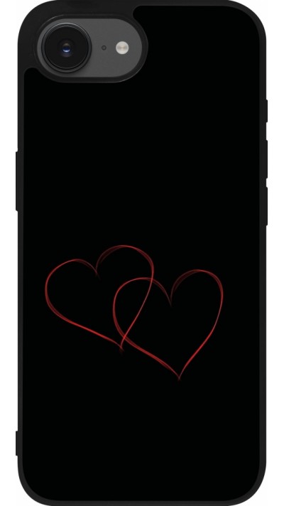 Coque iPhone 16e - Silicone rigide noir Valentine 2023 attached heart