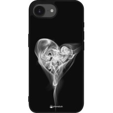 Coque iPhone 16e - Silicone rigide noir Valentine 2022 Black Smoke