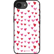 Coque iPhone 17e / 16e - Silicone rigide noir Valentine 2022 Many pink hearts