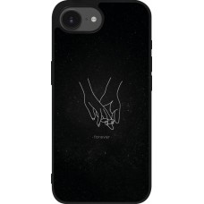 iPhone 16e Case Hülle - Silikon schwarz Valentine 2023 hands forever