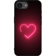 iPhone 16e Case Hülle - Silikon schwarz Valentine 2023 single neon heart