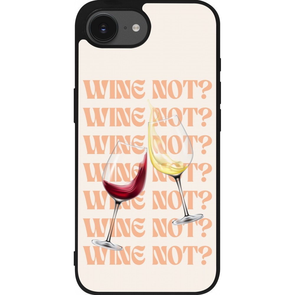 Coque iPhone 16e - Silicone rigide noir Wine not