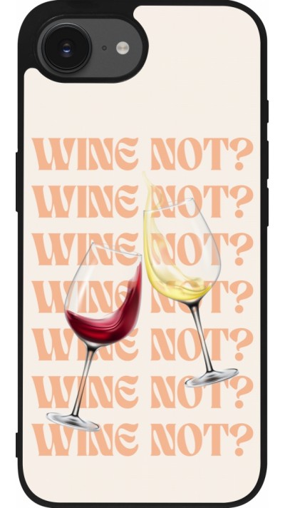 iPhone 16e Case Hülle - Silikon schwarz Wine not