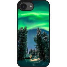 iPhone 16e Case Hülle - Silikon schwarz Winter 22 Northern Lights