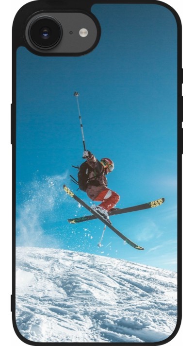 iPhone 16e Case Hülle - Silikon schwarz Winter 22 Ski Jump