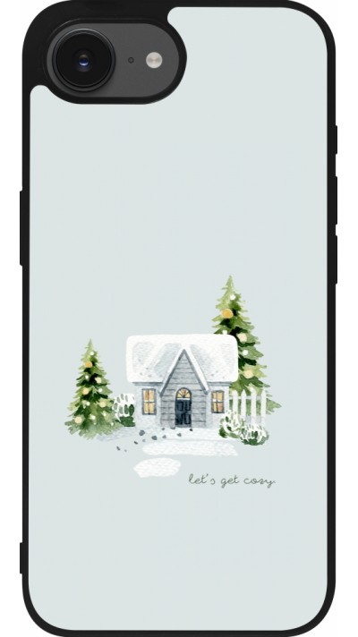 Coque iPhone 16e - Silicone rigide noir Winter 25 Cosy House