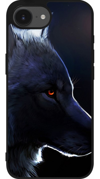 iPhone 16e Case Hülle - Silikon schwarz Wolf Shape