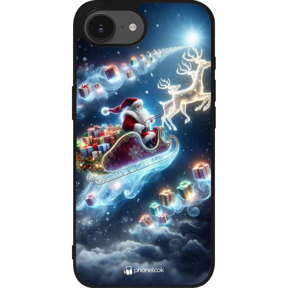 iPhone 16e Case Hülle - Silikon schwarz Weihnachten 2023 Verzauberter Weihnachtsmann