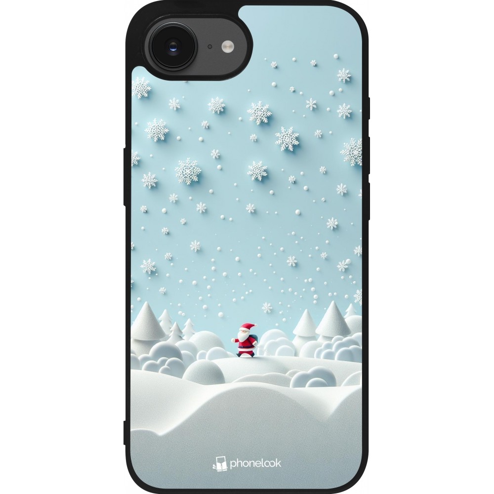 iPhone 16e Case Hülle - Silikon schwarz Weihnachten 2023 Kleiner Vater Schneeflocke