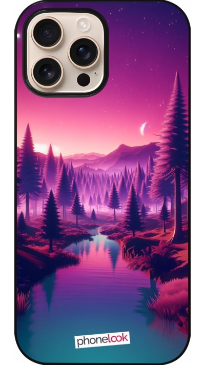 Coque iPhone 16 Pro Max - Paysage Violet-Rose