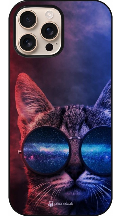 Coque iPhone 16 Pro Max - Red Blue Cat Glasses