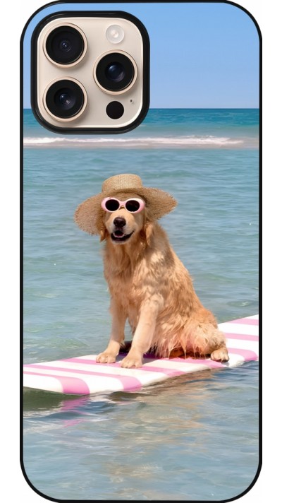 Coque iPhone 16 Pro Max - Summer Dog on Paddle