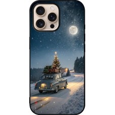 Coque iPhone 16 Pro Max - Silicone rigide noir Christmas 25 Car with Tree Xmas