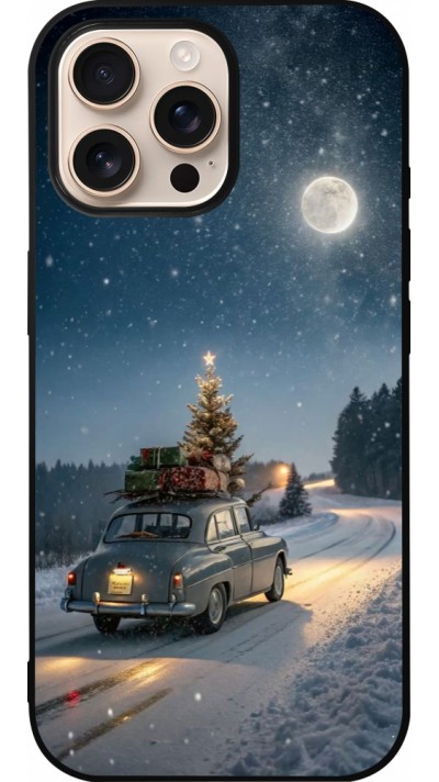 Coque iPhone 16 Pro Max - Silicone rigide noir Christmas 25 Car with Tree Xmas