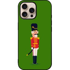 Coque iPhone 16 Pro Max - Silicone rigide noir Christmas 25 Nutcracker Green