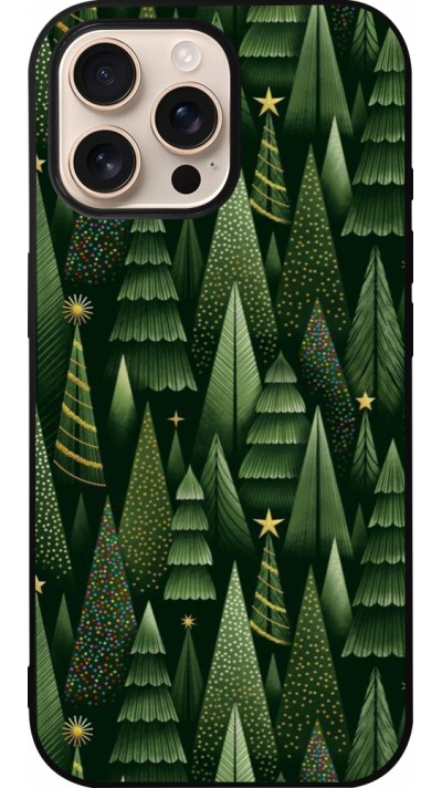 Coque iPhone 16 Pro Max - Silicone rigide noir Christmas 25 Pattern Xmas Tree
