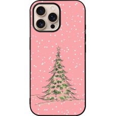 Coque iPhone 16 Pro Max - Silicone rigide noir Christmas 25 Pink Tree