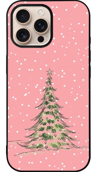 Coque iPhone 16 Pro Max - Silicone rigide noir Christmas 25 Pink Tree