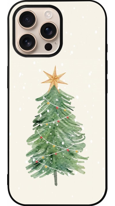 Coque iPhone 16 Pro Max - Silicone rigide noir Christmas 25 Sketch Tree