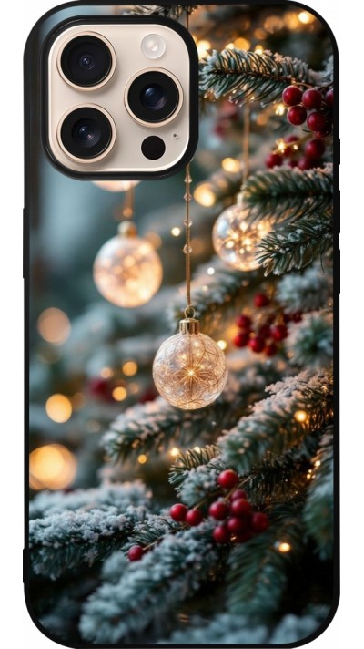 Coque iPhone 16 Pro Max - Silicone rigide noir Christmas 25 Xmas Decorated Tree