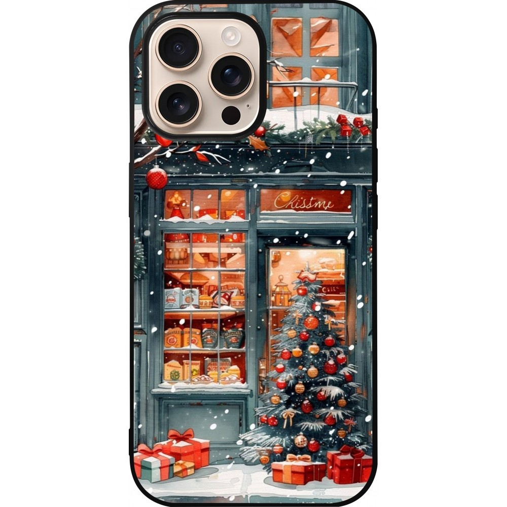 Coque iPhone 16 Pro Max - Silicone rigide noir Christmas 25 Xmas Shop