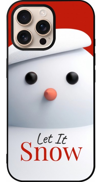 Coque iPhone 16 Pro Max - Silicone rigide noir Christmas 25 Xmas Snowman