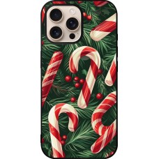 Coque iPhone 16 Pro Max - Silicone rigide noir Christmas 25 Xmas Stick