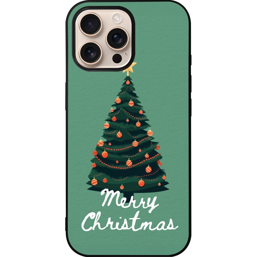 Coque iPhone 16 Pro Max - Silicone rigide noir Christmas 25 Xmas Tree