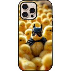 Coque iPhone 16 Pro Max - Silicone rigide noir Easter 2026 Chicken Batman