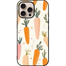 Coque iPhone 16 Pro Max - Silicone rigide noir Easter 2026 Illustration carrots