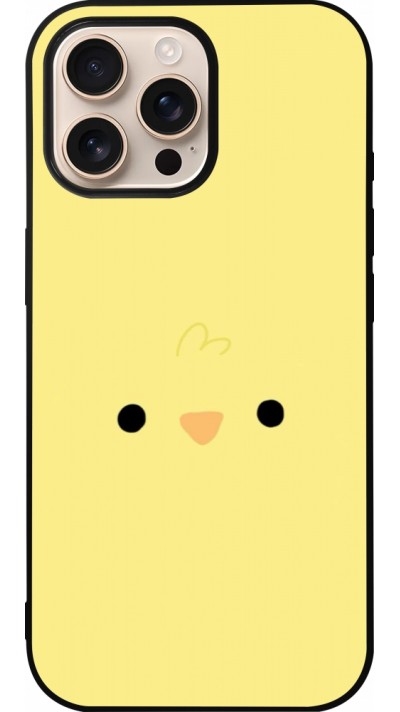 Coque iPhone 16 Pro Max - Silicone rigide noir Easter 2026 Little chicken