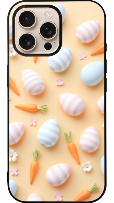 Coque iPhone 16 Pro Max - Silicone rigide noir Easter 2026 Pattern Easter