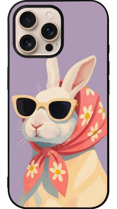 Coque iPhone 16 Pro Max - Silicone rigide noir Easter 2026 Rabbit with scarf