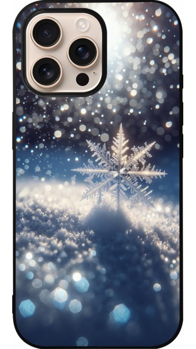 iPhone 16 Pro Max Case Hülle - Silikon schwarz Schneeflocke Solar Glanz