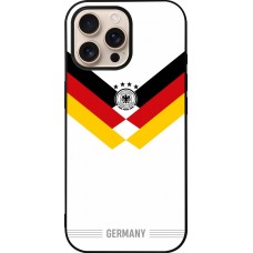 Coque iPhone 16 Pro Max - Silicone rigide noir Maillot de football Allemagne 2026 personnalisable
