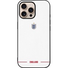 Coque iPhone 16 Pro Max - Silicone rigide noir Maillot de football Angleterre 2026 personnalisable