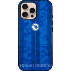 Coque iPhone 16 Pro Max - Silicone rigide noir Maillot de football Bosnie-Herzégovine 2026 personnalisable