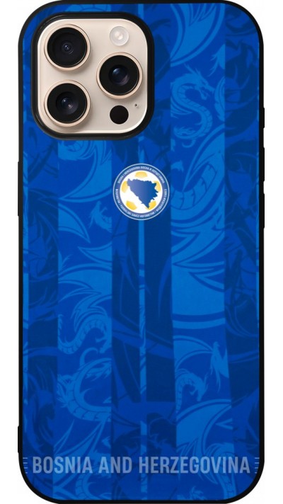 Coque iPhone 16 Pro Max - Silicone rigide noir Maillot de football Bosnie-Herzégovine 2026 personnalisable