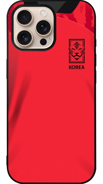 iPhone 16 Pro Max Case Hülle - Silikon schwarz Südkorea 2022 personalisierbares Fussballtrikot