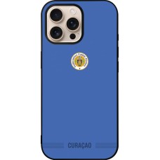 Coque iPhone 16 Pro Max - Silicone rigide noir Maillot de football Curaçao 2026 personnalisable