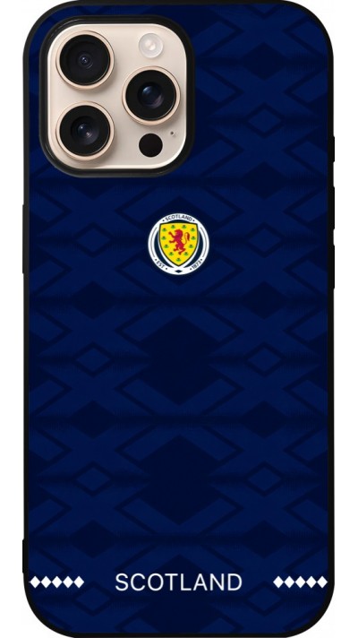 Coque iPhone 16 Pro Max - Silicone rigide noir Maillot de football Ecosse 2026 personnalisable