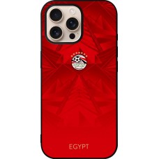 Coque iPhone 16 Pro Max - Silicone rigide noir Maillot de football Égypte 2026 personnalisable