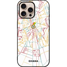 Coque iPhone 16 Pro Max - Silicone rigide noir Maillot de football Ghana 2026 personnalisable