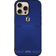 Coque iPhone 16 Pro Max - Silicone rigide noir Maillot de football Japon 2026 personnalisable