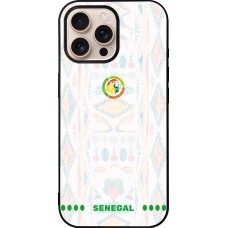 Coque iPhone 16 Pro Max - Silicone rigide noir Maillot de football Sénégal 2026 personnalisable